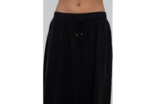 Women's Black Linen Skirt S.Oliver 2163711-9999