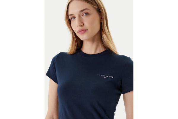 Women's Navy Blue Tjw Slim Linear Ss Tee Ext Tommy Jeans DW0DW21164-C1G