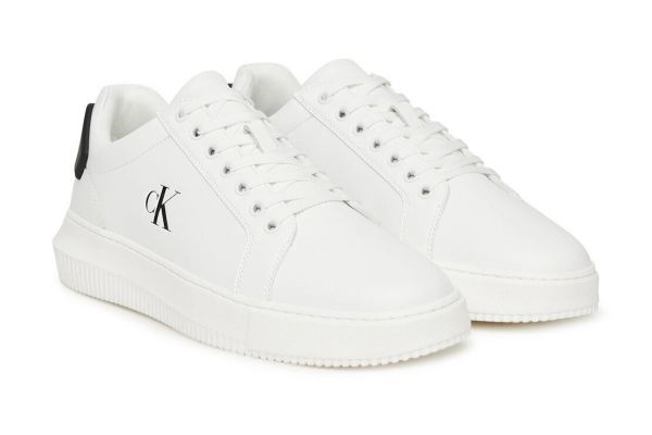 Men's White Chunky Cupsole Leather Sneakers Calvin Klein YM0YM01296-01W