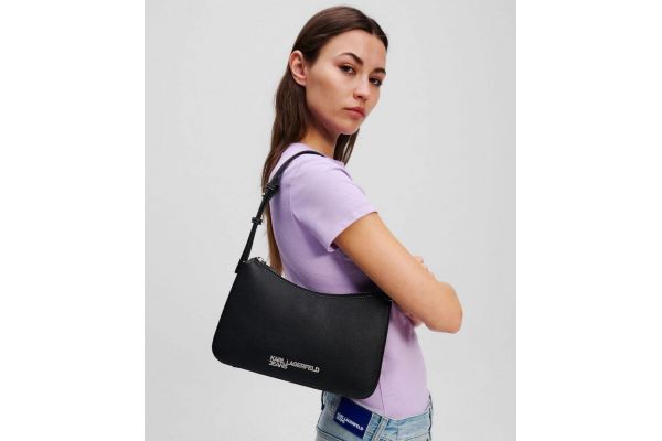 Women's Black Klj Metal Logo Shoulder Bag Karl Lagerfeld Jeans A3W30009-999 BLACK