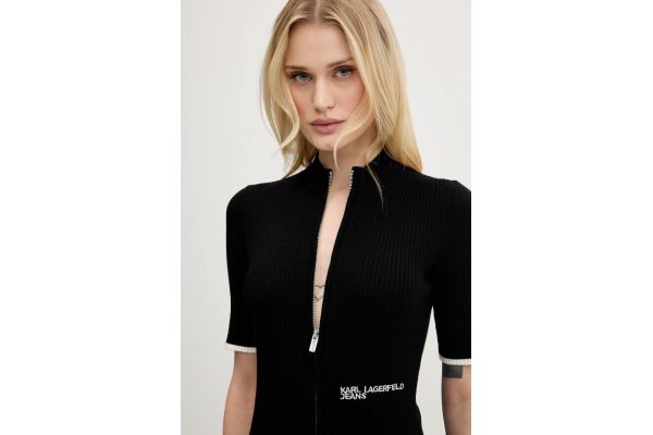 Γυναικείο Κοντομάνικο Φόρεμα Μαύρο Karl Lagerfeld Jeans A3W13013-999 BLACK