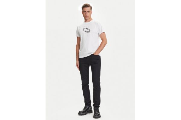 Men's White Klj Slim Ring Tee Karl Lagerfeld Jeans A3M17037-100 WHITE