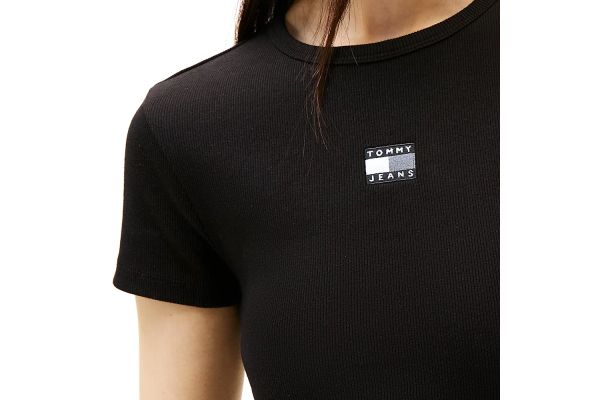 Women's Black Tjw Badge Rib Midi Dress Ext Tommy Jeans DW0DW20873-BDS