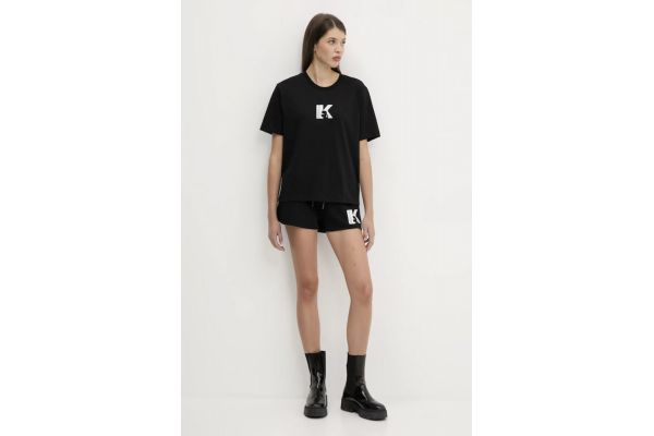 Women's Black Klj Reg K Logo Tee Karl Lagerfeld Jeans A3W17094-999 BLACK