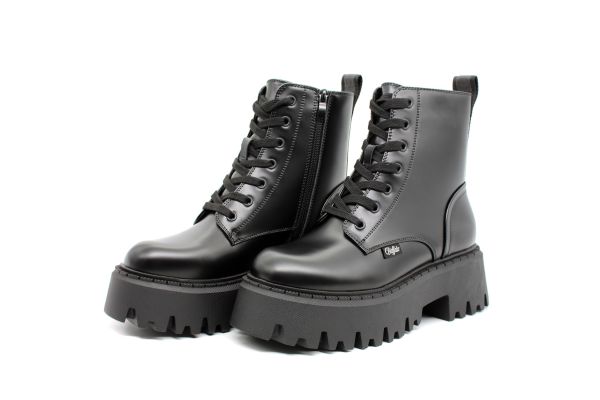 Women's Black Aspen Lace Up Boots Bufallo BUF1622588-BLACK