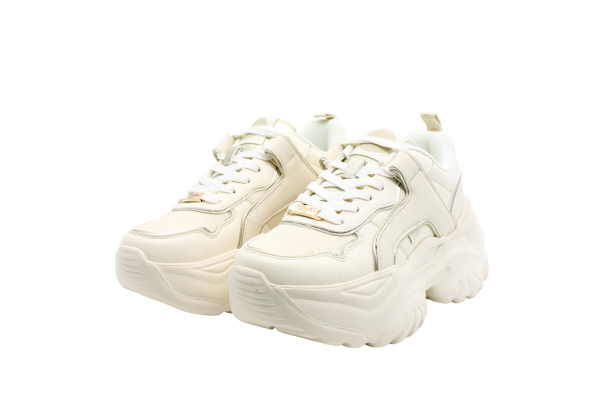 Women's Ecru Bliss Sneaker Bufallo BUF1636479-CREAM GOLD