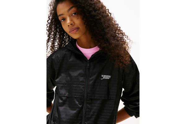 Women's Black Tjw Jacquard Winderbreaker Jacket Tommy Jeans DW0DW20952-BDS