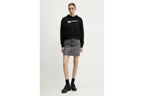 Women's Black Klj Reg Logo Hoodie Karl Lagerfeld Jeans A2W20053-999 BLACK