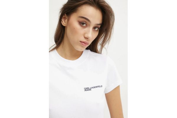 Γυναικείο Slim T-shirt Λευκό  Karl Lagerfeld Jeans A1W17004-100 WHITE