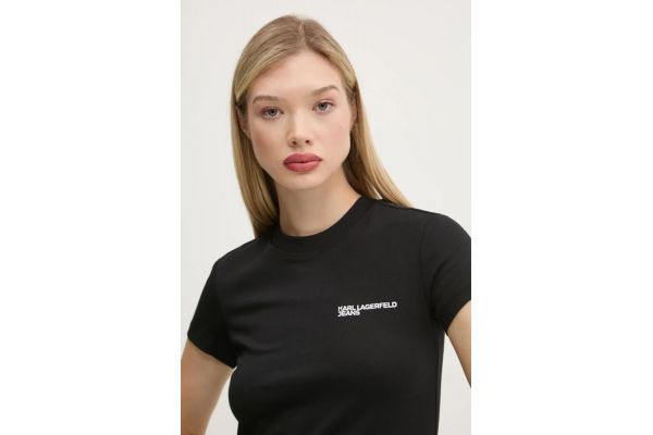 Γυναικείο Slim T-shirt Μαύρο Karl Lagerfeld Jeans A1W17004-999 BLACK