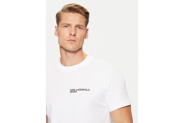 Men's White Klj Slim Ss Tee Karl Lagerfeld Jeans A1M17003-100 WHITE