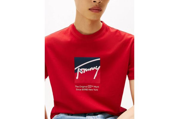 Ανδρικό T-shirt Κόκκινο Tommy Jeans DM0DM21940-XLE