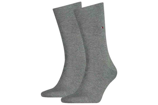 Men's Grey TH Men Sock Classic 2P Tommy Hilfiger 371111-758 MIDDLE GREY MELANGE