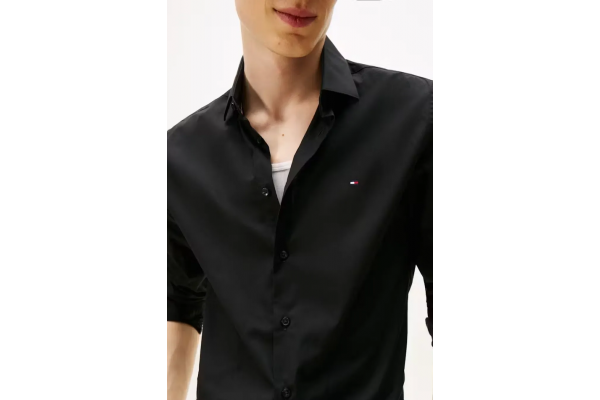 Men's Navy Blue Cl Flex Poplin Sf Shirt Tommy Hilfiger MW0MW38347-BDS