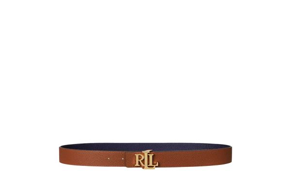 Women's Navy Blue/Brown Rev RLR Belt Ralph Lauren 412912039013-NAVY/TAN