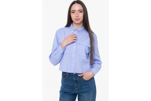 Γυναικείο Crop Πουκάμισο Γαλάζιο Tommy Jeans DW0DW21453-C5Z