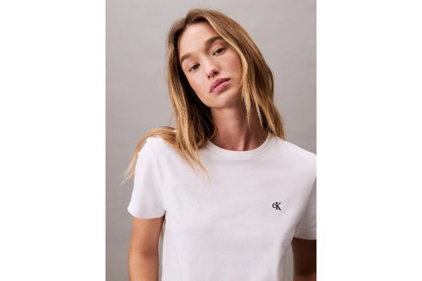Women's White Archive Jersey Crew Tee Eu Calvin Klein LV047B224G-YAA