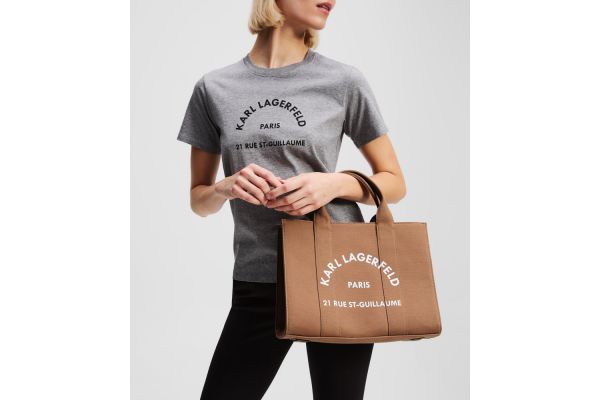 Women's Brown K/Rsg Square Medium Tote Bag Karl Lagerfeld A1W50010-1XV CARAMEL