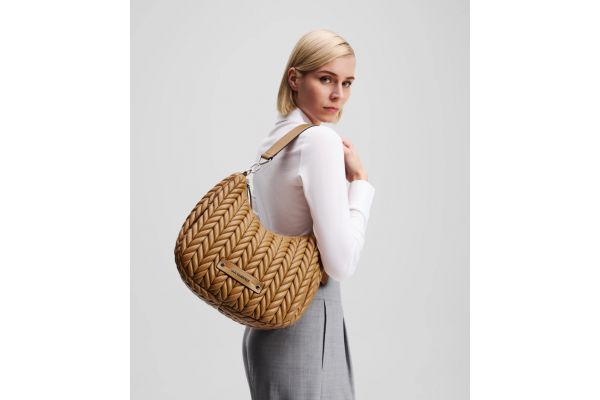 Women's Caramel K/Weave Hobo Bag Karl Lagerfeld A3W30147-1XV CARAMEL