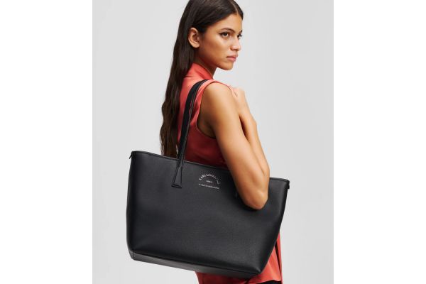 Women's Black K/Rsg Metal Tote Bag Karl Lagerfeld A3W30314-999 BLACK