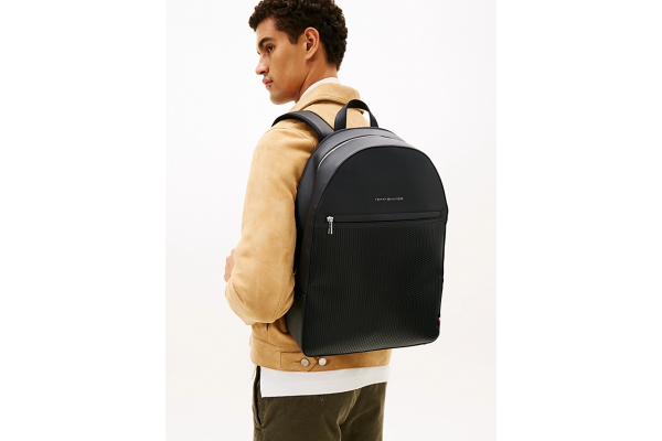 Men's Black TH Woven Backpack Tommy Hilfiger AM0AM13659-BDS