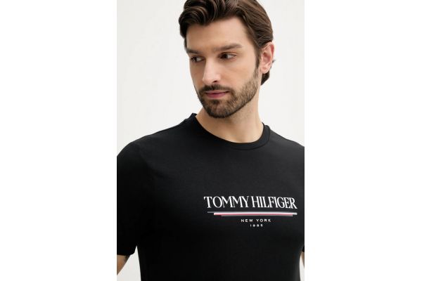 Men's Black Brand Love Hilfiger Tee Tommy Hilfiger MW0MW40324-BDS