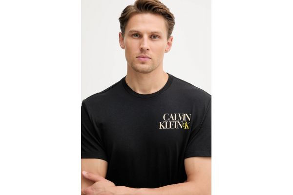 Men's Black Ss 30s E CK NY Wrd S T-shirt Calvin Klein LV04RC844G-UB1
