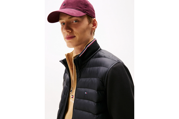 Men's Black Mix Media Ess Rwb Stand Collar Jacket Tommy Hilfiger MW0MW41329-BDS