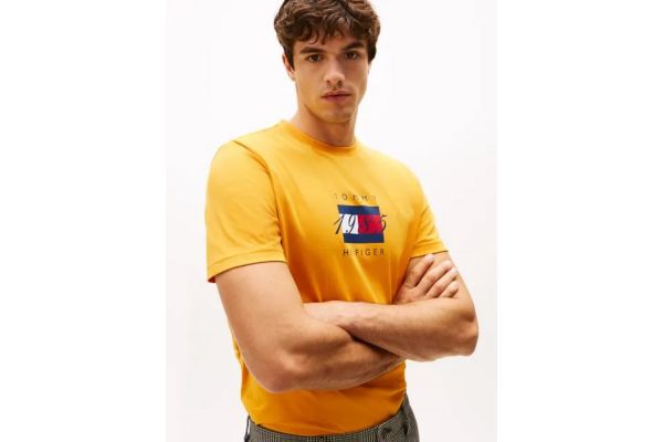 Ανδρικό T-shirt Κίτρινο Tommy Hilfiger MW0MW41338-ZF4 Ανδρικό T-shirt Κίτρινο Tommy Hilfiger MW0MW41338-ZF4