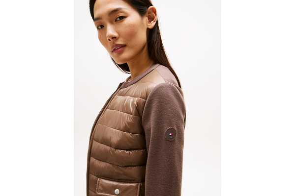 Women's Brown Ul Padded Reg Knit Mix Jacket Tommy Hilfiger WW0WW46741-GTO