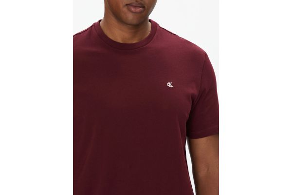 Men's Burgundy Ss Smooth Cttn Solid Crewneck Tee Calvin Klein LV040HM265-VLP