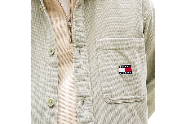 Men's Olive Green Tjm Brick Cord Overshirt Ext Tommy Jeans DM0DM21698-M1C