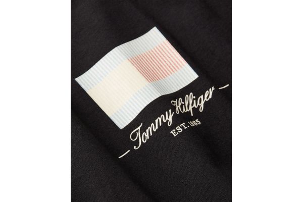 Men's Black Ithaca Flag Tee Tommy Hilfiger MW0MW39349-BDS