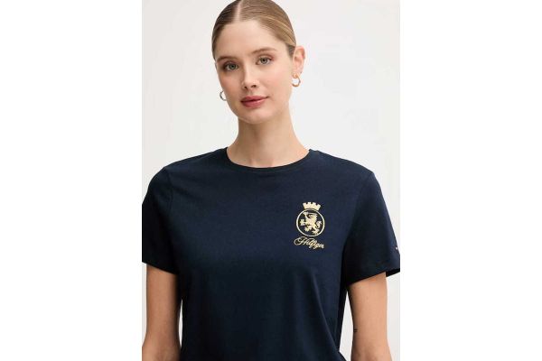 Γυναικείο TH Crest T-shirt Navy Μπλε Tommy Hilfiger WW0WW46153-C1G