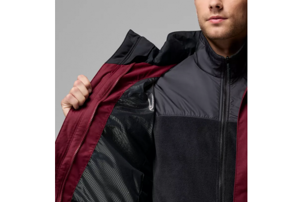 Men's Rich Wine Bugaboo III Fleece Interchange Jacket Columbia 2096904-624
