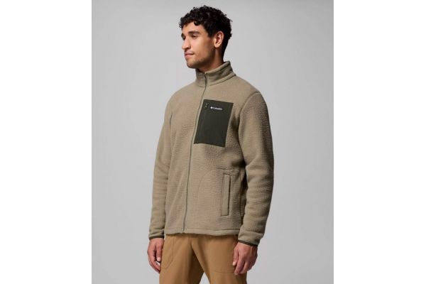 Men's Stone Green Jasper Ridge Pebbled Full Zip Fleece Jacket Columbia 2142421-397