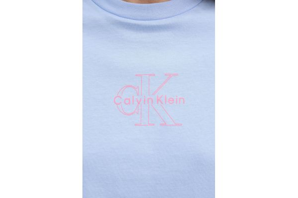 Women's Light Blue Ss Classic Fit Tee Calvin Klein LV047C863G-7ZQ