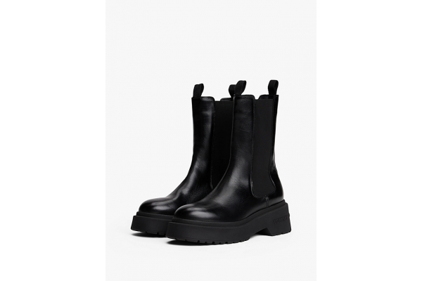 Women's Black Chunky Leather Chelsea Boots Tommy Jeans EN0EN02888-BDS