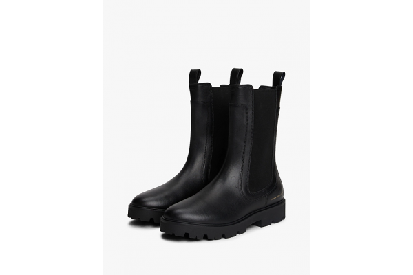 Women's Black Leather Mid Chelsea Boots Tommy Hilfiger FW0FW08770-BDS