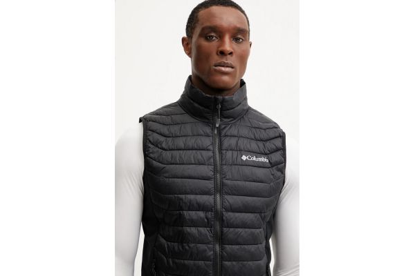 Men's Black Powder Pass Hybrid Vest Columbia 2126111-010