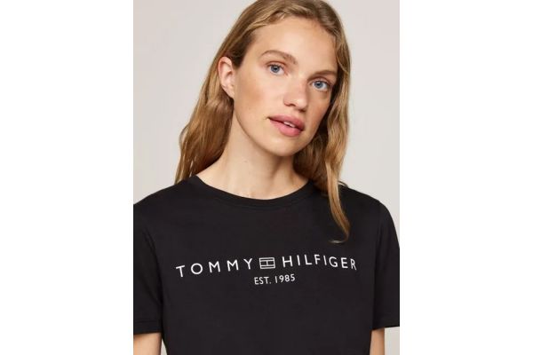 Γυναικείο Signature Logo T-shirt Μαύρο Tommy Hilfiger WW0WW40276-BDS