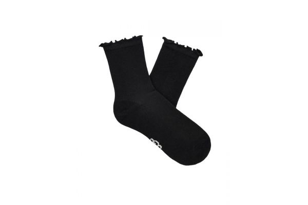Women's Black Karsyn Lettuce Edge Sock UGG 1125531-BLK