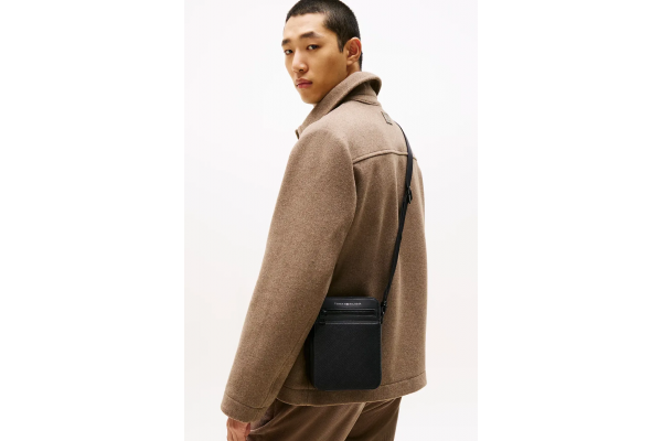 Ανδρική TH Monogram Τσάντα Χιαστί Μαύρη Tommy Hilfiger AM0AM13836-BDS