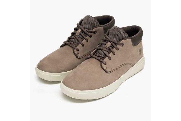 Men's Grey Nubuck Seneca Bay Mid Lace Sneaker Timberland TB0A69M1-EL8