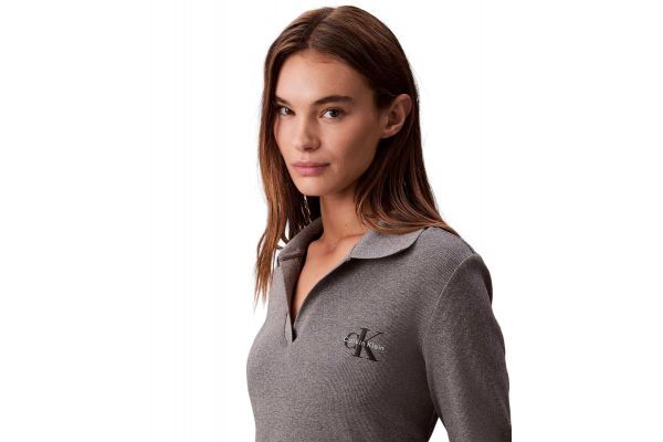 Γυναικείο Polo Φόρεμα Γκρι Calvin Klein LV047D214G-P7E
