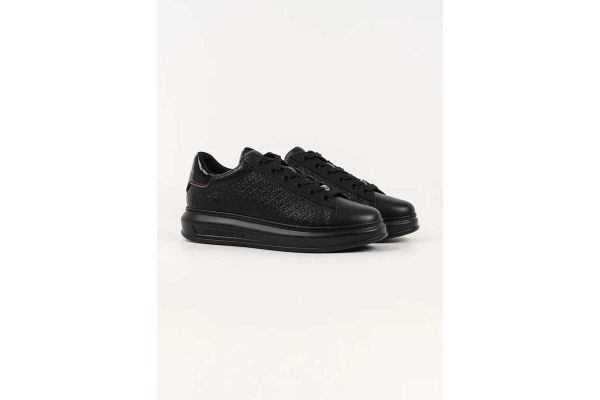 Men's Black Kapri Emboss Repeat Sneakers Karl Lagerfeld KL52543A-00X BLACK