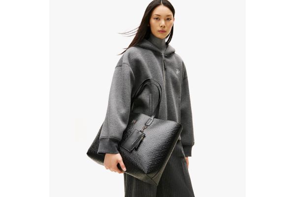 Women's Black TH Icon Tote Mono Bag Tommy Hilfiger AW0AW17687-BDS