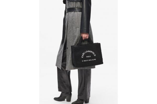 Women's Black K/Rsg Md Square Tote Shearling Bag Karl Lagerfeld A4W50013-999 BLACK Women's Black K/Rsg Md Square Tote Shearling Bag Karl Lagerfeld A4W50013-999 BLACK