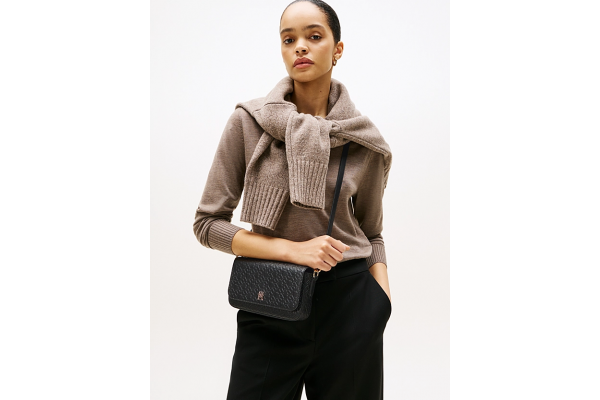 Women's Black TH Icon Conv Crossover Mono Bag Tommy Hilfiger AW0AW18002-BDS