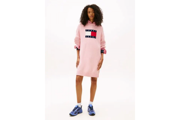 Women's Pink Tjw Flag Sweater Dress Ext Tommy Jeans DW0DW21462-T08
